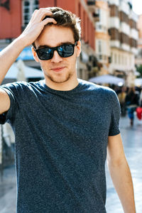 Portrait of man wearing sunglasses