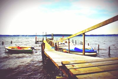 Boats in harbor