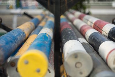 Close-up of multi colored fluorescent lights