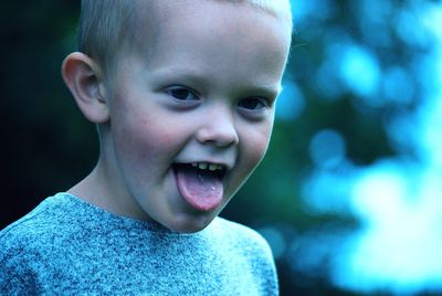 Close-up portrait of cute boy