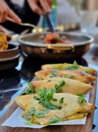 Close-up of food on table