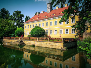 Reflection of building in canal