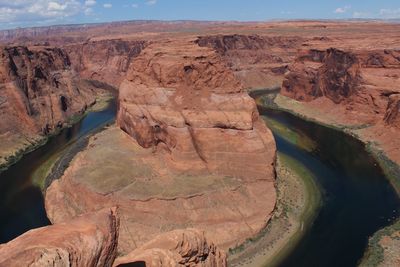 Aerial view of rock formations