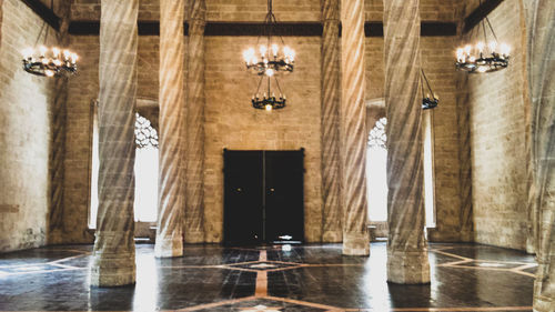 Illuminated lights in building