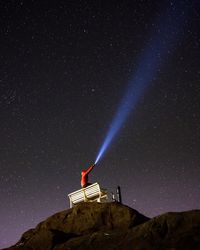 Low angle view of stars against sky at night