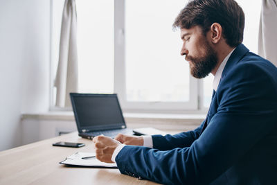 Man working on table