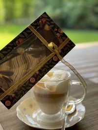 Close-up of coffee on table