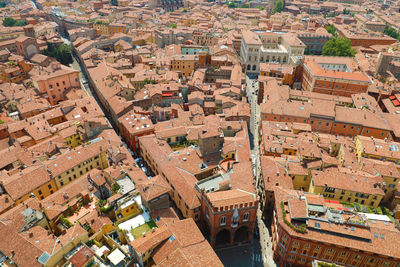 High angle shot of townscape