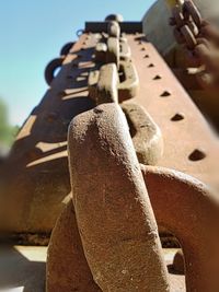 Close-up of rusty metallic object