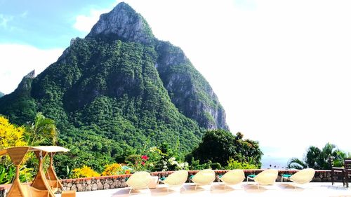 Scenic view of mountains against clear sky