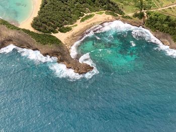 High angle view of sea