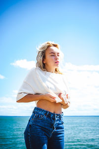 Young woman at beach