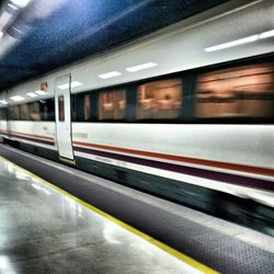 Train at railroad station platform