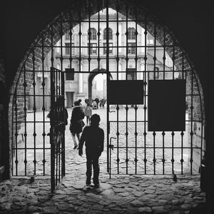 View of people walking in building