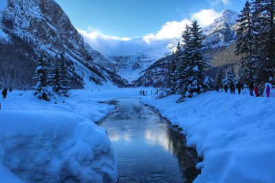 Scenic view of lake louise during winter