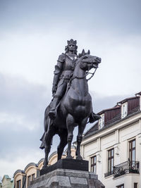 Grunwald monument. on top of he horse is king wladyslaw jagiello