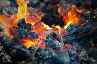 Close-up of bonfire