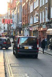 Vehicles on road in city