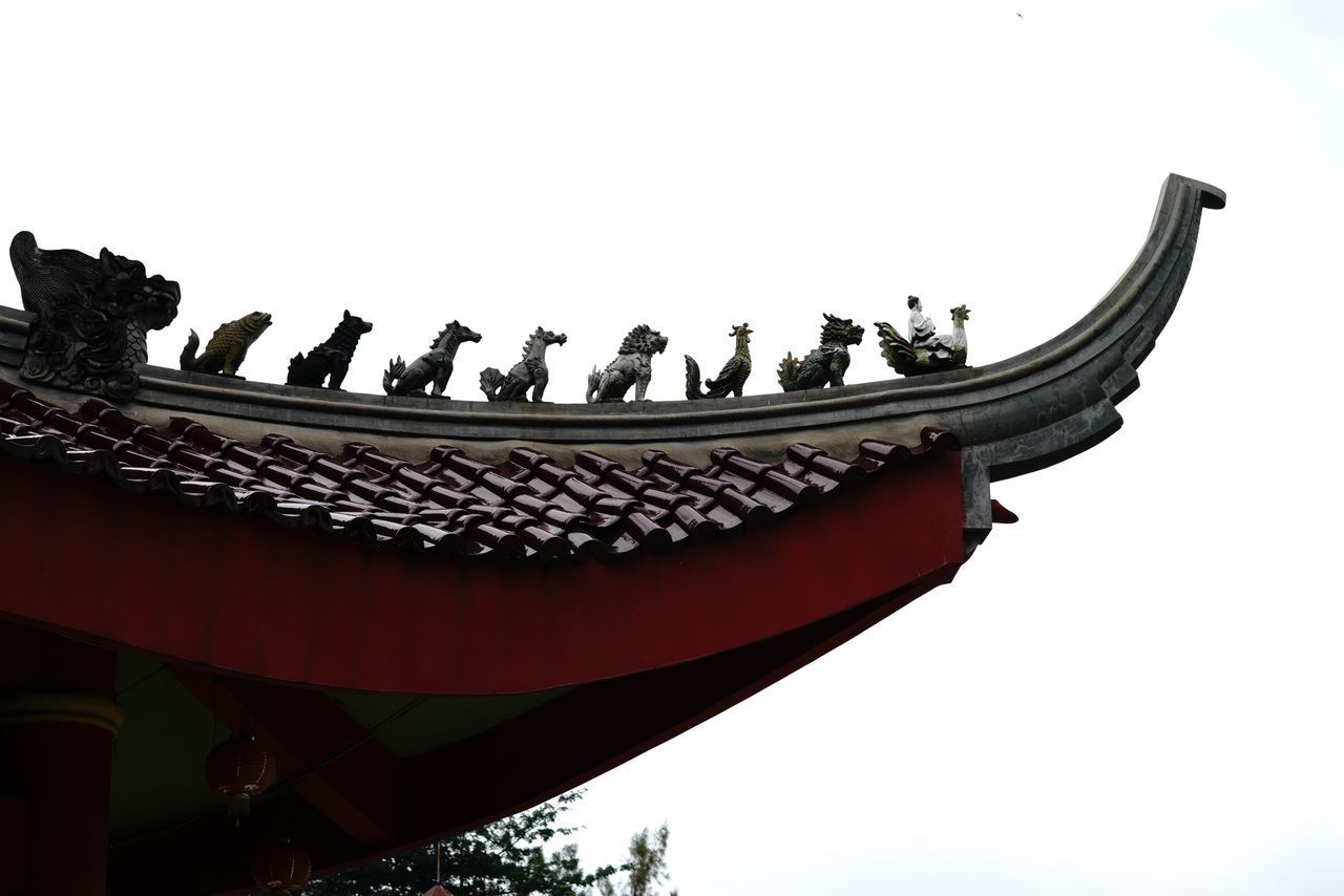 LOW ANGLE VIEW OF BUILT STRUCTURE AGAINST CLEAR SKY