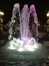 View of fountain at night