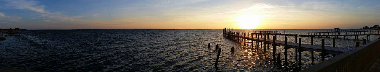 Scenic view of sunset over sea