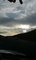 View of road at sunset