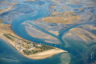 High angle view of beach