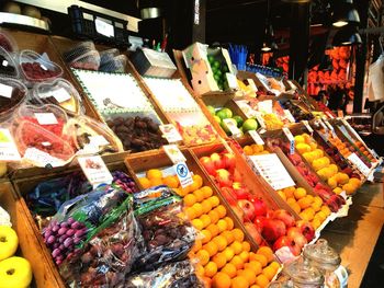 Various fruits for sale in market