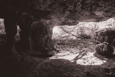 Rock formations in cave