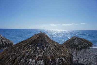 Panoramic view of sea against clear sky