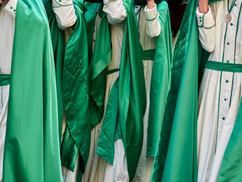 Close-up of people traditional clothing