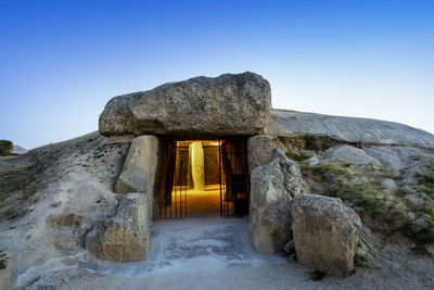 Dolmen of menga in antequera, malaga, spain