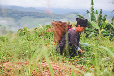 Man working in field