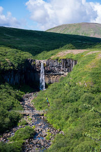 Scenic view of land against sky