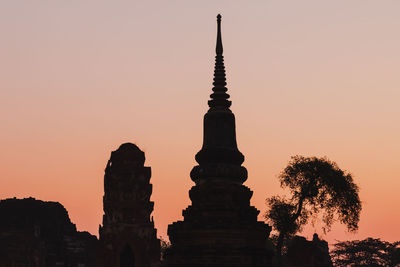 View of temple against sky during sunset