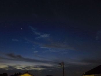 Low angle view of sky at night