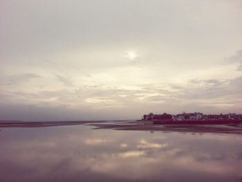 Reflection of clouds in sea