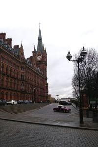 City street along buildings