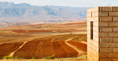Scenic view of mountain range against the sky