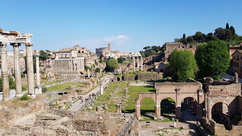 Panoramic view of historic building against sky in rome 
