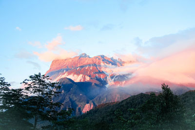 Low angle view of mountain against sky