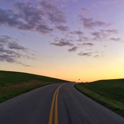 Country road at sunset