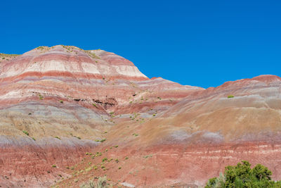 Landscape of colorfully banded hills at paria canyon in grand staircase escalante in utah 