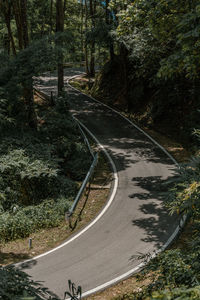 High angle view of empty road