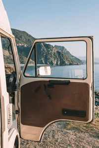 Classic car with landscape 