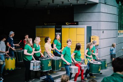 People standing on stage