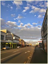 Road passing through city