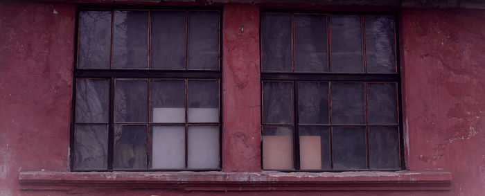 Full frame shot of closed window of building