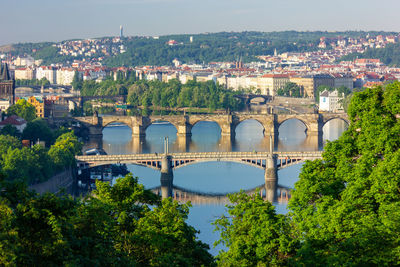 View of bridges in prague