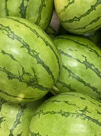 High angle view of green fruits for sale in market
